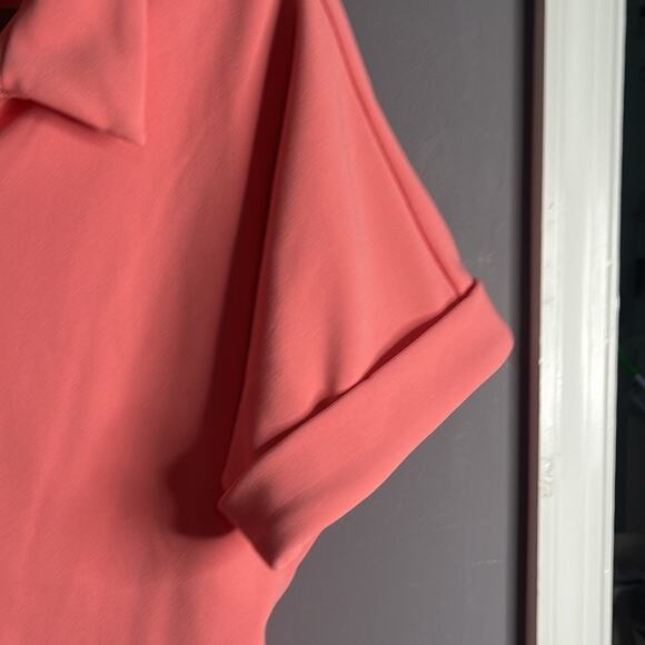 Badgley Mishka Pink Short Sleeve Dress With Exposed Zipper Size 12 - Picture 4 of 11